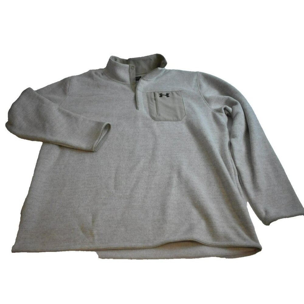 Under Armour 1/4 Zip Sweater Mens 3XL Coldgear Long Sleeve Beige